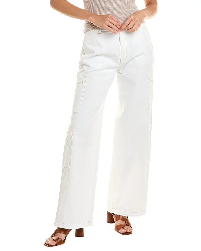 HUDSON Jeans White High-Rise Wide Leg Jean Stylish Bootcut Denim Jeans