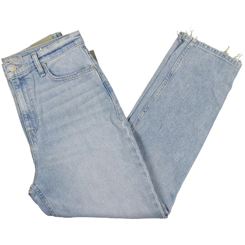 Hudson Womens High Rise Light Wash Ankle Jeans Trendy Wide-Leg High-Waist Denim