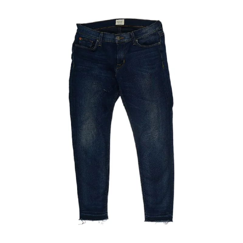 Indigo Solid Jeans Trendy Flared Leg Jeans