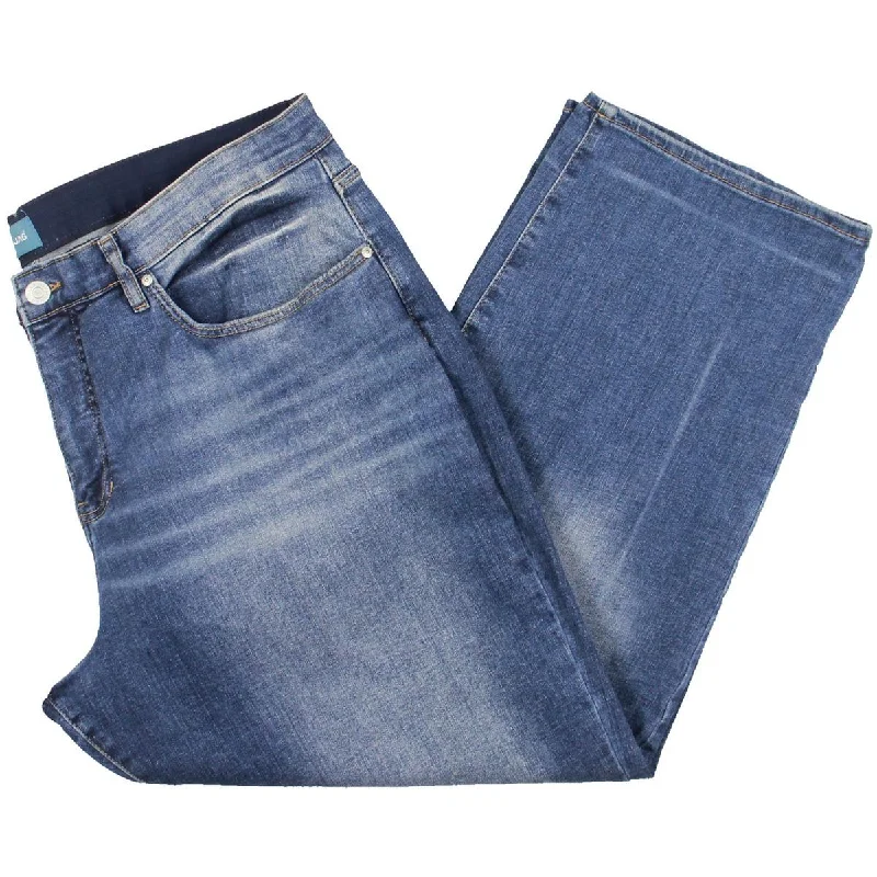 Jag Jeans Womens Plus High Rise Whisker Wash Straight Leg Jeans Chic Rolled Cuff Denim Jeans Jag Jeans Womens Plus High Rise Whisker Wash Straight Leg Jeans Chic Rolled Cuff Denim Jeans