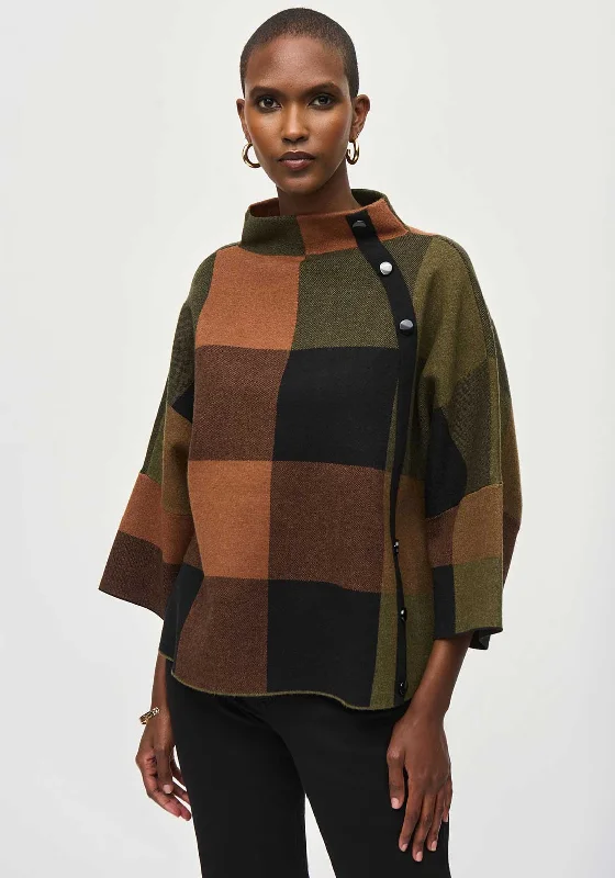 Joseph Ribkoff Check Dolman Sleeve Jumper, Multi Satin Fabric Silk Fabric Chiffon Fabric Joseph Ribkoff Check Dolman Sleeve Jumper, Multi Satin Fabric Silk Fabric Chiffon Fabric
