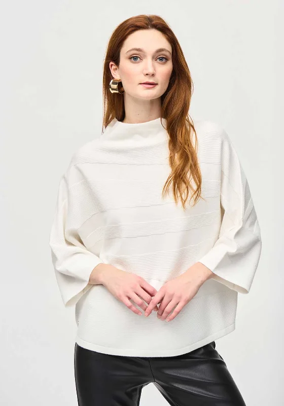 Joseph Ribkoff High Neck Knit Dolman Jumper, Vanilla Slim Fit Regular Fit Oversized
