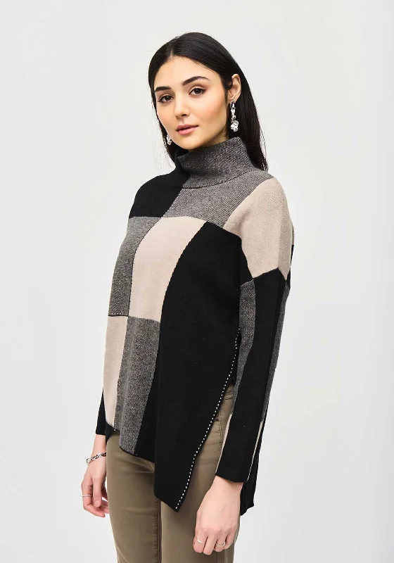 Joseph Ribkoff Colour Block Rhinestone Knit Jumper, Taupe Melange Chenille Brocade Lace Joseph Ribkoff Colour Block Rhinestone Knit Jumper, Taupe Melange Chenille Brocade Lace