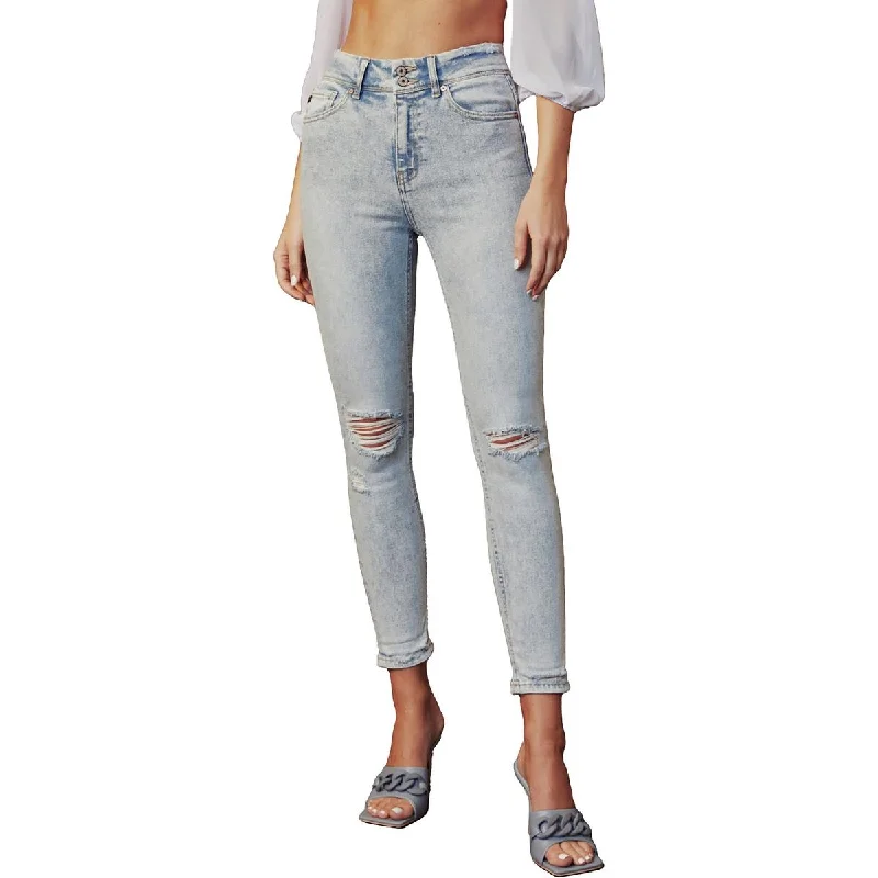 KanCan Womens Juniors High Rise Distressed Skinny Jeans Trendy Low-Rise Slim Jeans