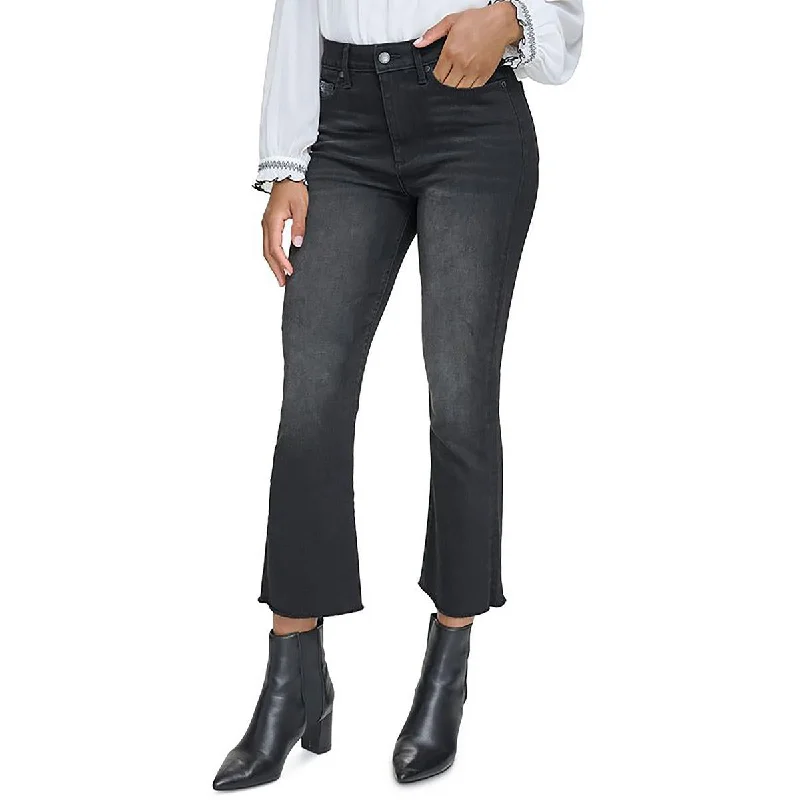 Karl Lagerfeld Paris Womens Faded High Rise Straight Leg Jeans Chic Faded Blue Jeans Karl Lagerfeld Paris Womens Faded High Rise Straight Leg Jeans Chic Faded Blue Jeans