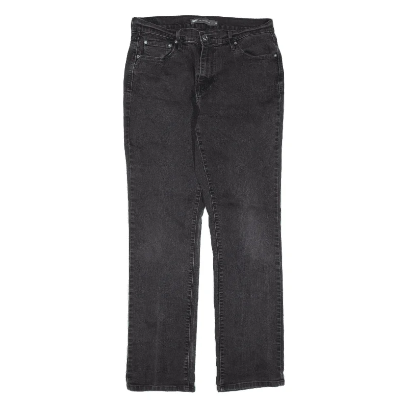 LEVI'S 505 Jeans Black Denim Regular Straight Womens W30 L32 Comfortable Stretch Denim Jeans
