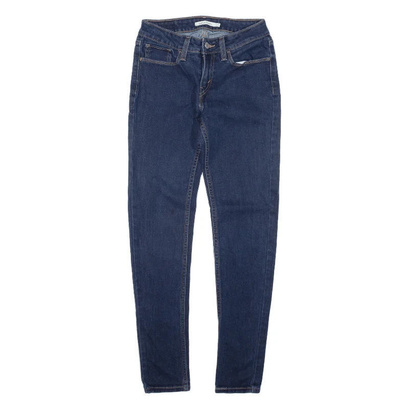 LEVI'S 535 Jeans Blue Denim Slim Skinny Womens W24 L27 Stylish High-Waist Jeans