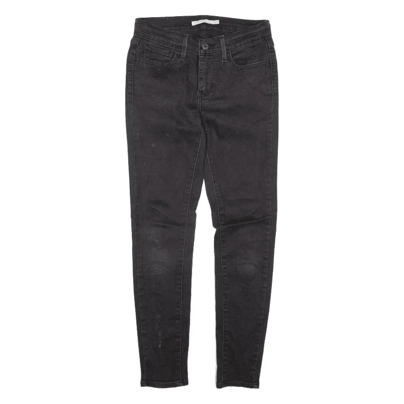 LEVI'S 710 Jeans Black Denim Slim Skinny Womens W27 L26 Comfortable Low-Rise Jeans