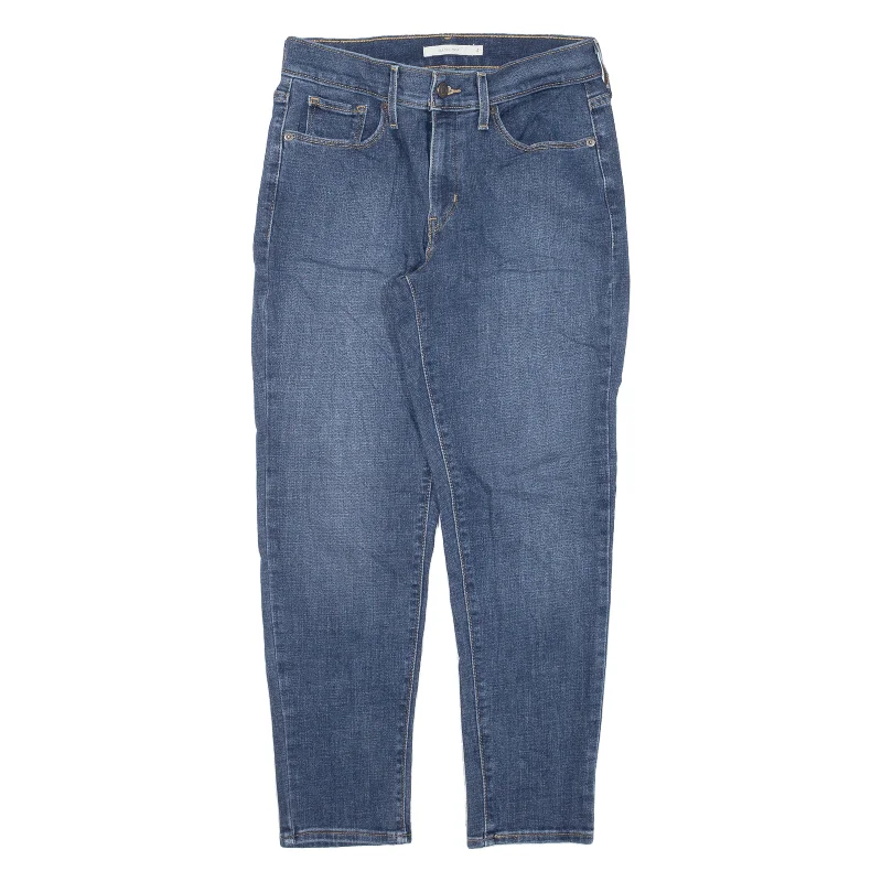 LEVI'S Jeans Blue Denim Classic Tapered Womens W27 L25 Stylish Paperbag Waist Denim