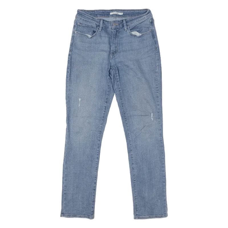 LEVI'S Mid Rise Distressed Jeans Blue Denim Slim Skinny Stone Wash Womens W29 L32 Fashionable Distressed Jeans LEVI'S Mid Rise Distressed Jeans Blue Denim Slim Skinny Stone Wash Womens W29 L32 Fashionable Distressed Jeans
