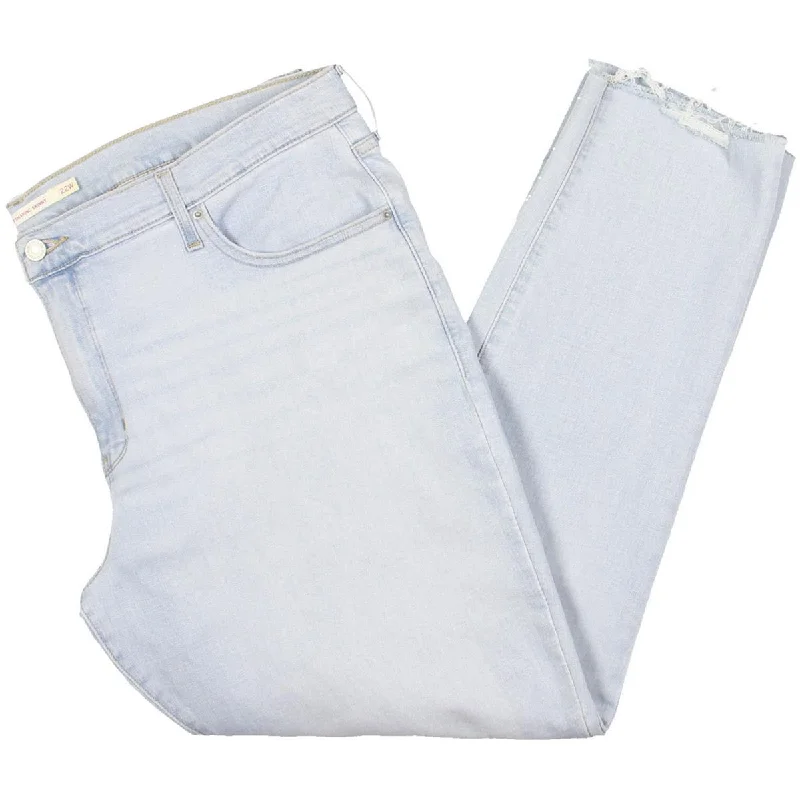 Levi's Womens Plus Denim Raw Hem Slim Jeans Stylish Cargo Style Jeans