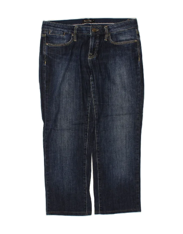 MASSIMO DUTTI Womens Cropped Jeans W30 L24 Navy Blue Cotton Trendy Cut-Off Denim Shorts MASSIMO DUTTI Womens Cropped Jeans W30 L24 Navy Blue Cotton Trendy Cut-Off Denim Shorts