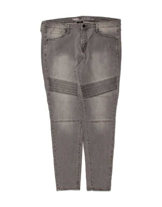 MOSSIMO Womens Mid Rise Skinny Jeans US 16 2XL W38 L29 Grey Cotton Cozy Tencel Blend Denim Jeans