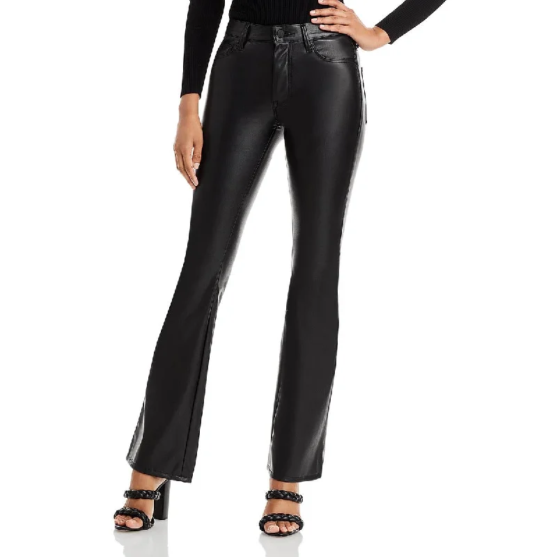 Mother Womens High Rise Faux Leather Bootcut Jeans Stylish Tapered Fit Jeans