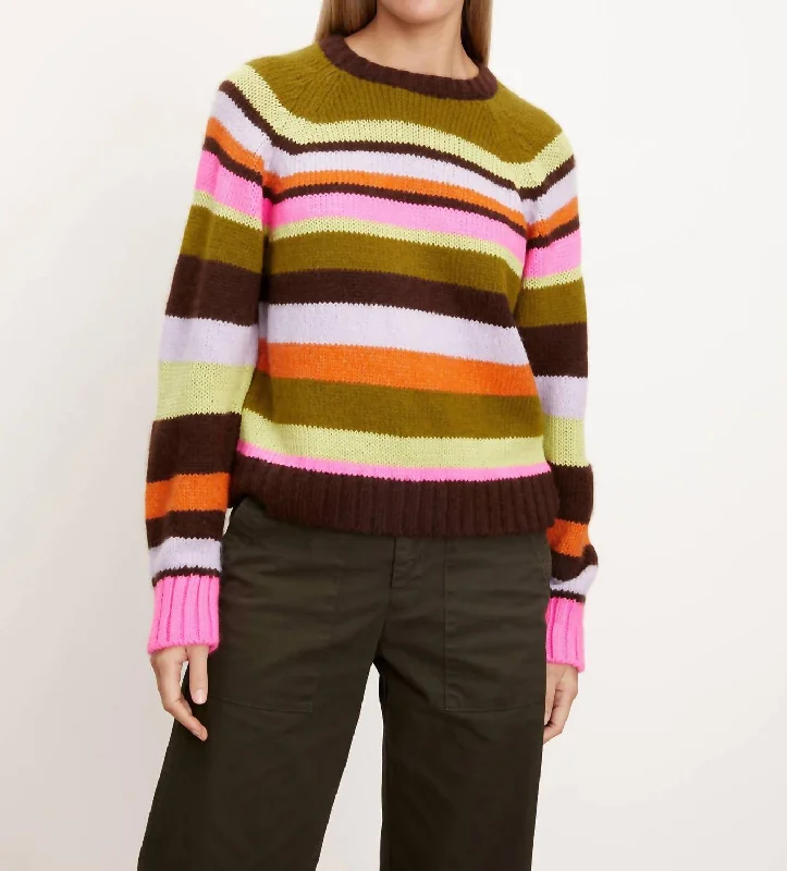 Nessie Crew Sweater In Multi Lightweight Heavyweight Midweight