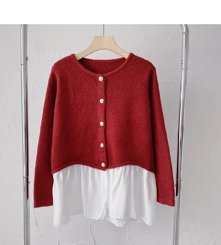 New Korean design fake two long sleeved loose sweaters 6201 Knit Fabric Woven Fabric Fleece Fabric New Korean design fake two long sleeved loose sweaters 6201 Knit Fabric Woven Fabric Fleece Fabric
