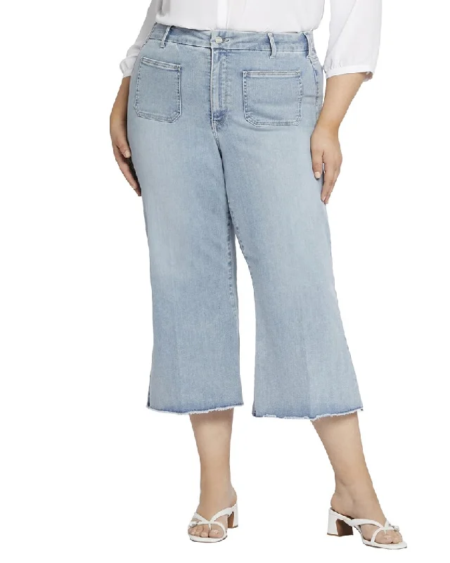 NYDJ Plus Patchie Divine Wide Leg Jean Casual Loose Fit Jeans
