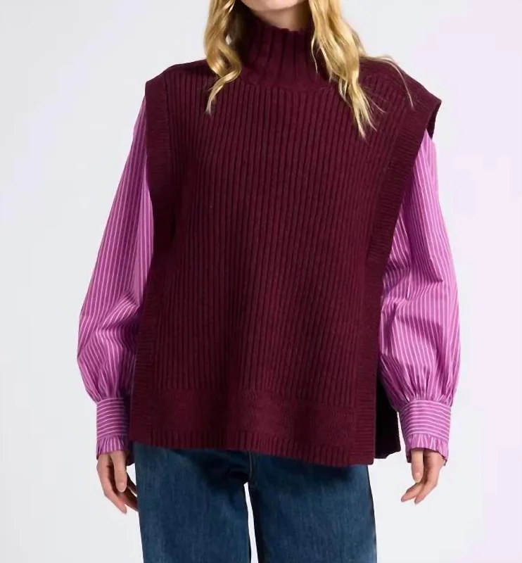 Pacome Sweater In Prune Nylon Fabric Polyester Fabric Spandex Fabric