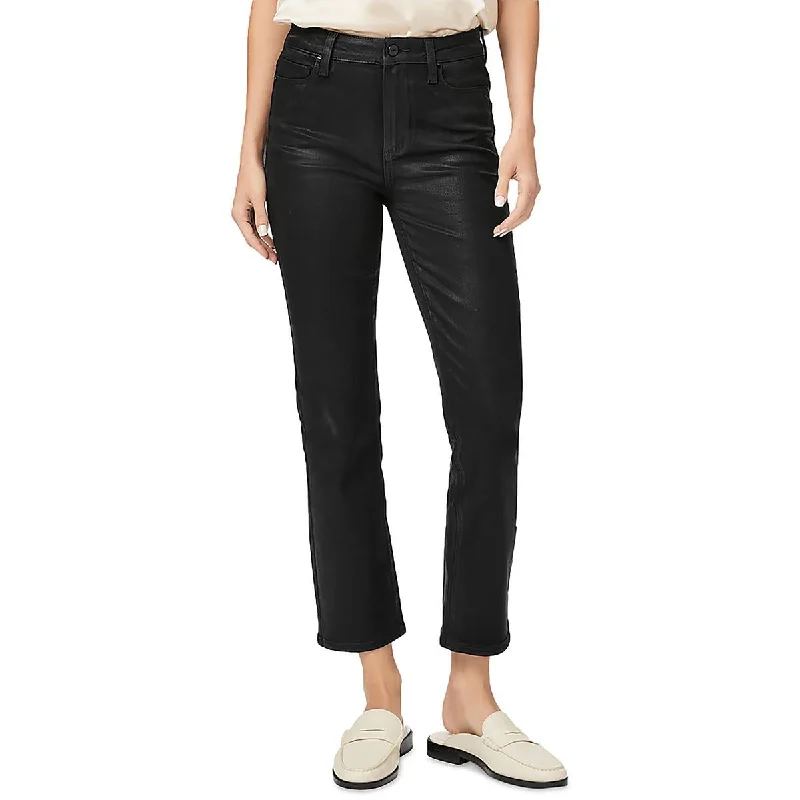 Paige Womens High Rise Ankle Straight Leg Jeans Fashionable Straight Cut Jeans