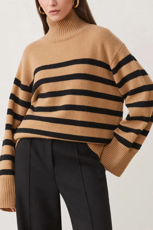 Palacio Sweater In Camel Spandex Rayon Corduroy