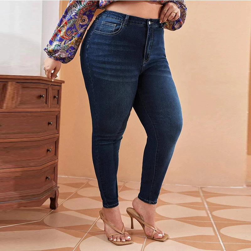 Plus Size Women Mom Jeans High Waist Plus Size Jeans Skinny Pencil Denim Pant Trendy Wide-Leg High-Waist Denim Plus Size Women Mom Jeans High Waist Plus Size Jeans Skinny Pencil Denim Pant Trendy Wide-Leg High-Waist Denim