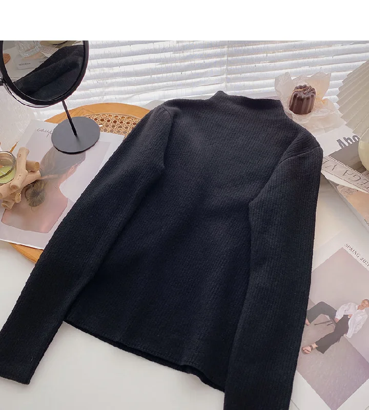 Plush sweater Pullover long sleeve bottomed top 6502 Mesh Fabric Canvas Fabric Denim Fabric Plush sweater Pullover long sleeve bottomed top 6502 Mesh Fabric Canvas Fabric Denim Fabric