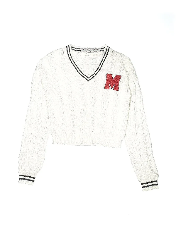 Pullover Sweater Print Jacquard Patchwork