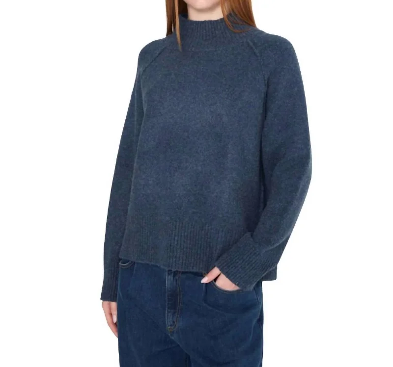Ruthie Sweater In Steel Blue Velvet Chenille Corduroy