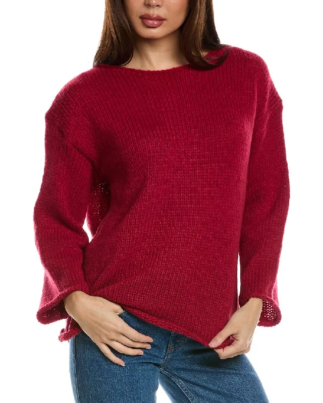 Seraphina Dropped-Shoulder Sweater Lace Blend Ribbed Blend Corduroy Blend