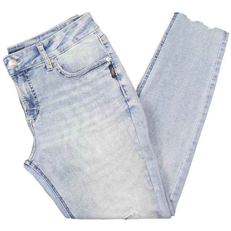 Silver Jeans Co. Womens Mid Rise Light Wash Skinny Jeans Classic Slim Fit Jeans