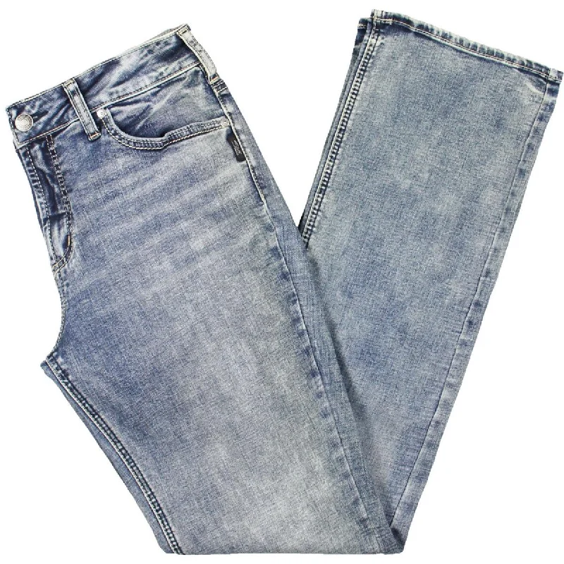 Silver Jeans Co. Womens Plus Suki Denim Slim Bootcut Jeans Fashionable White Denim Jeans