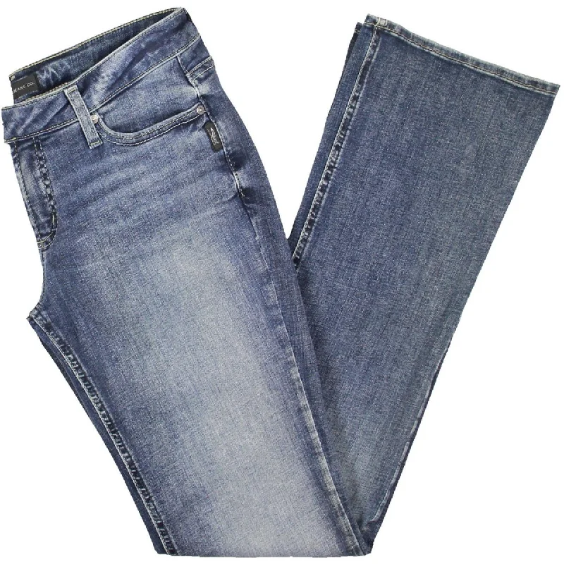 Silver Jeans Co. Womens Tuesday Denim Slim Bootcut Jeans Trendy Flared Leg Jeans