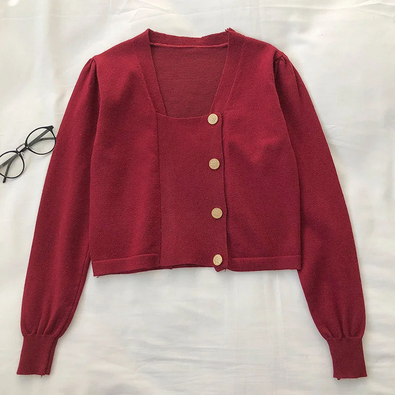 Slim single breasted long sleeved sweater for women 6528 Boat Neck Shawl Collar Notched Collar Slim single breasted long sleeved sweater for women 6528 Boat Neck Shawl Collar Notched Collar