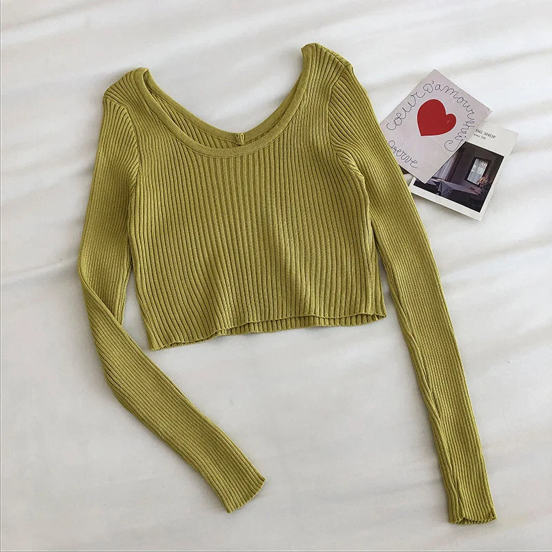 Solid color two wear long sleeve leaky clavicle sweater 6463 Silk Blend Satin Velvet Solid color two wear long sleeve leaky clavicle sweater 6463 Silk Blend Satin Velvet