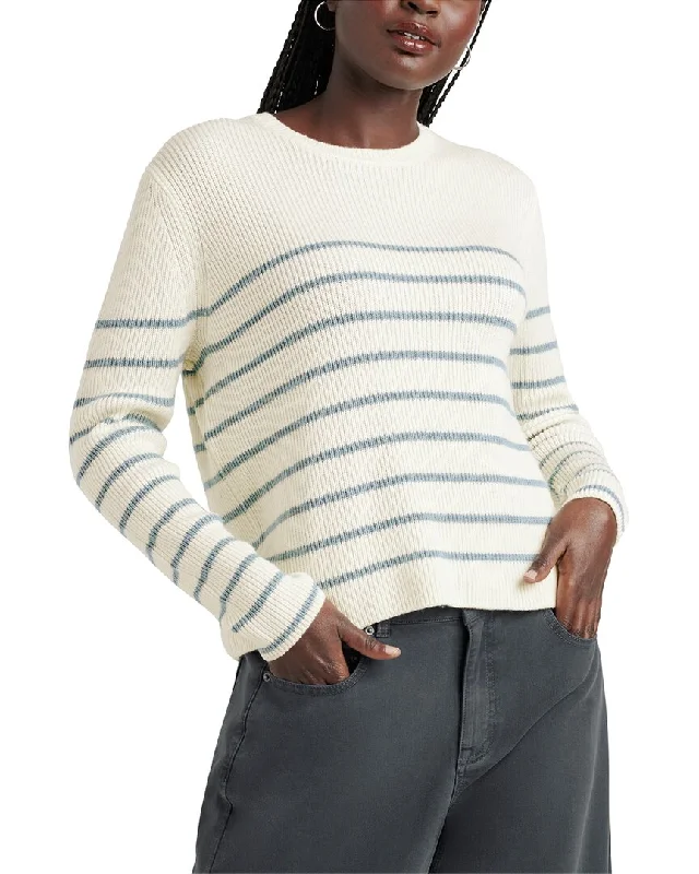 Splendid Spencer Stripe Wool-Blend Sweater Chenille Brocade Lace