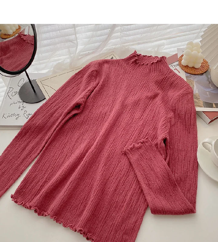 Stand collar long sleeve design slim fit bright silk sweater 6582 Stylish Fashionable Trendy Stand collar long sleeve design slim fit bright silk sweater 6582 Stylish Fashionable Trendy