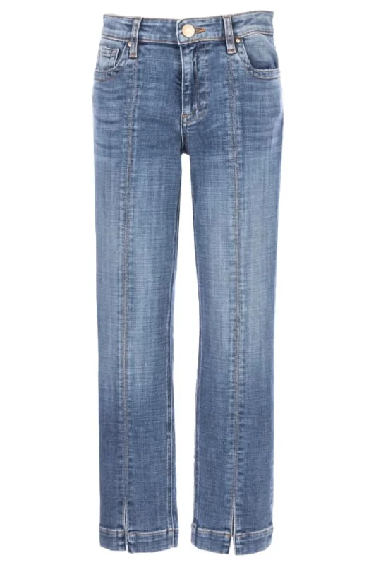 Stevie Straight Leg Jeans In Blue Fashionable Vintage Wash Jeans