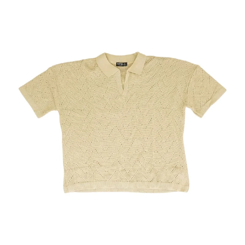 Tan Solid Sweater Toggled Drawstring Belted
