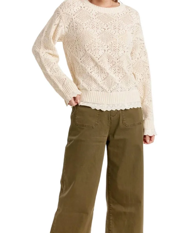 Torrance Sweater In Vintage Cream Hooded Caped Shawl Collar