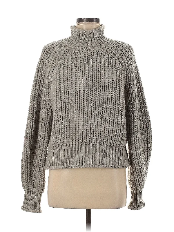Turtleneck Sweater Satin Blend Silk Blend Wool Blend
