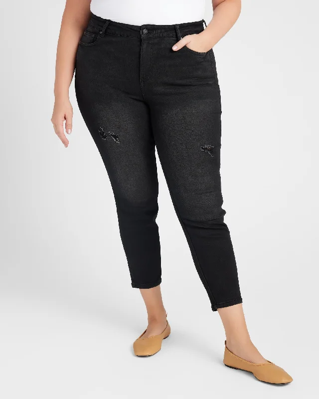 Plus Size Viv High Rise Ankle Skinny Jeans Fashionable White Denim Jeans