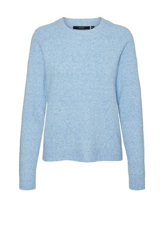 Vero Moda Doffy Knit Sweater, Baby Blue Soft Cozy Warm