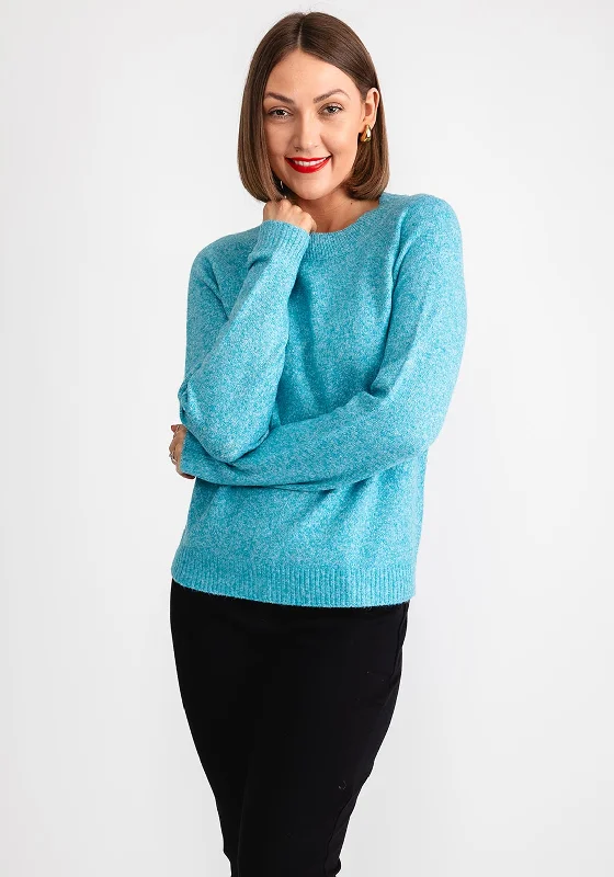 Vero Moda Doffy Knit Jumper, Caribbean Blue Cotton Fabric Linen Fabric Terry Fabric