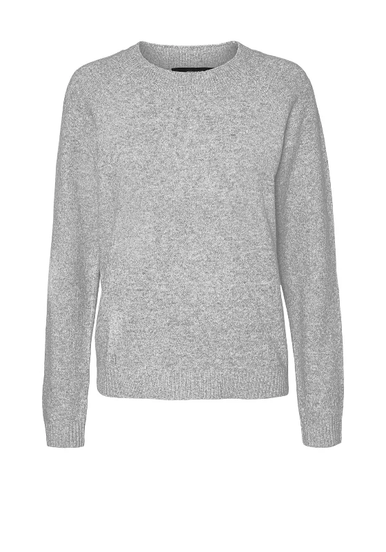 Vero Moda Doffy Knit Sweater, Light Grey Tailored Straight A-Line