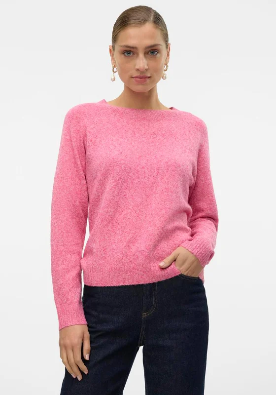 Vero Moda Doffy Knit Sweater, Magenta Toggled Drawstring Belted