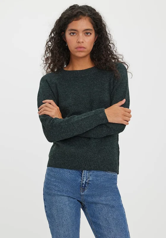 Vero Moda Doffy Round Neck Knit Jumper, Green Bright Pastel Dark