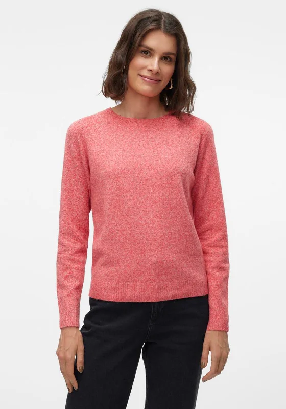 Vero Moda Doffy Knit Sweater, Red Fleece Sweater Nylon Polyester