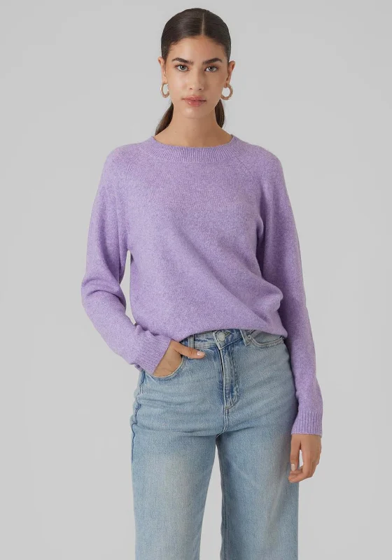 Vero Moda Doffy Knit Sweater, Lilac Machine Wash Dry Clean Hand Wash