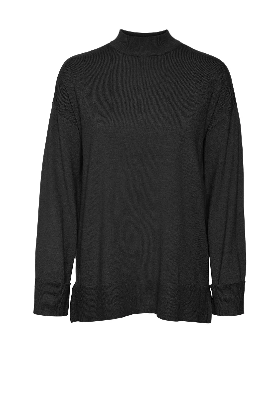 Vero Moda Happiness High Neck Longline Jumper, Black Satin Fabric Silk Fabric Chiffon Fabric Vero Moda Happiness High Neck Longline Jumper, Black Satin Fabric Silk Fabric Chiffon Fabric