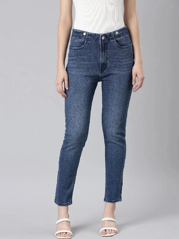 Women Blue Solid Regular Fit Denim Jeans-GZ-5529-2-Blue Trendy Button-Up High-Waist Jeans Women Blue Solid Regular Fit Denim Jeans-GZ-5529-2-Blue Trendy Button-Up High-Waist Jeans
